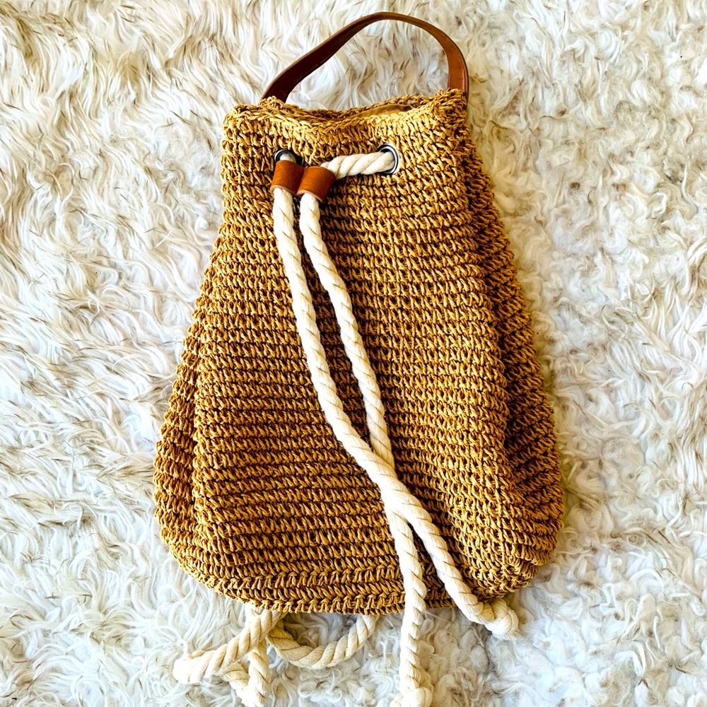 Woven Rattan Backpack